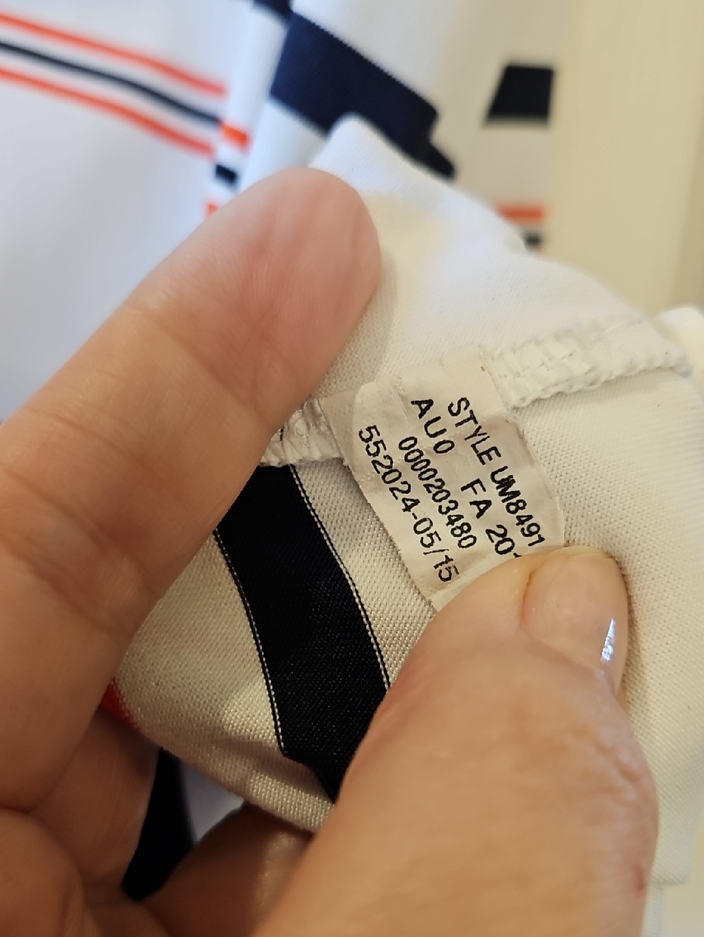 Under Armour Mens Polo with Navy/Orange Stripes, Auburn Tigers, XL Loose Fit - Picture 4 of 10